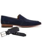 Sapato Social Marinho Camurca Premium + Cinto 45885 Sapato Social Marinho Camurca Premium + Cinto 45885