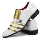 Sapato Social Masculino Branco com Dourado Confortável e Estiloso