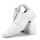 Sapato social masculino branco de amarrar + cinto branco