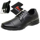 Sapato Social Masculino Couro Ortopédico + Carteira + Cinto Casual