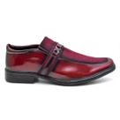 Sapato Social Masculino Design Italiano Em Verniz Bico Quadrado Macio Confortável Leve Bordô Sapato Social Masculino Design Italiano Em Verniz Bico Quadrado Macio Confortável Leve Bordô