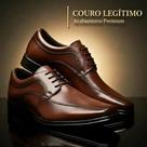 Sapato Social Masculino em Couro Legítimo Preto e Café Elegante Confortável Resistente com Cadarço