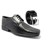 Sapato Social Masculino La Faire Tamanho Especial com Cinto Dupla Face - Preto Sapato Social Masculino La Faire Tamanho Especial com Cinto Dupla Face - Preto