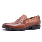 Sapato Social Masculino Loafer Até 45 Estiloso Ekko Avalon em Couro Caramelo