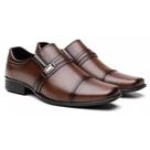 Sapato Social Masculino Marrom com Detalhe em Metal Bico Quadrado Conforto