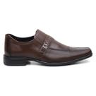 Sapato Social Masculino mocassim couro liso sola borracha antiderrapante bico quadrado italiano