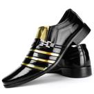 Sapato Social Masculino Moderno Preto Branco Dourado Confortável Sapato Social Masculino Moderno Preto Branco Dourado Confortável