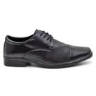 Sapato Social Masculino Oxford Cadarço Elegante Formal Bico Quadrado Conforto Preto Fosco