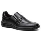 Sapato Social Masculino Preto Confortável Oxford Elástico Calce Fácil Macio