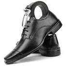 Sapato social masculino preto modelo de amarrar + cinto social preto Sapato social masculino preto modelo de amarrar + cinto social preto