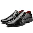 Sapato Social Masculino Preto Verniz Confortável e Estiloso com Fivela