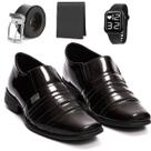 Sapato social masculino preto verniz tradicional modelo calce fácil