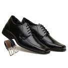 Sapato Social Masculino Tamanho Grande Especial com Elastico e Metal - Preto + Cinto Sapato Social Masculino Tamanho Grande Especial com Elastico e Metal - Preto + Cinto