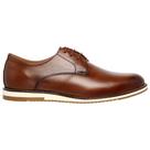 Sapato Social Oxford Masculino Cadarço Couro Caramelo