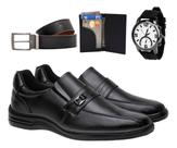 Sapato Social Oxford Masculino Solado em Borracha Leve e Macio Calce Facil Dia A Dia + Kit
