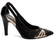 Sapato Social Scarpin Salto Alto Bico Fino Feminino Luxo 9 cm Preto