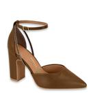 Sapato Social Scarpin Salto Médio Grosso Strass Moda Vizzano