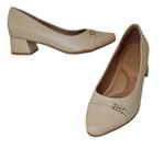 Sapato usaflex al3803 conforto em couro creme