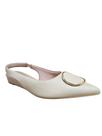 Sapato Usaflex Feminino Mule Couro Nude Bico fino anatômico