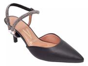Sapato Vizzano Scarpin Com Tiras de Strass Salto Alto Fino Super Elegante Feminino 1185.1138 (65889)