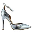Sapato Vizzano Scarpin Feminino Prata Salto Alto e Fivela