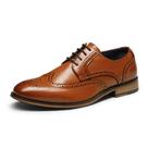 Sapatos Bruno Marc Louis 2 Masculinos com Cadarço, Bico Redondo Macio, Marrom 9W