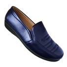 Sapatos casuais femininos clássicos bordados azuis
