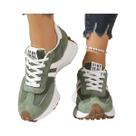 Sapatos Casuais Femininos Elegantes Com Cadarço, Bico Redondo, Sola Grossa, Antiderrapante,