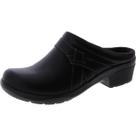 Sapatos Clarks Angie Mist Preto em Couro Slip-On Tamancos