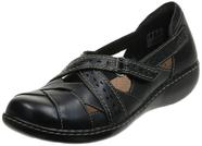 Sapatos Clarks Ashland Spin Q Slip-On feminino pretos