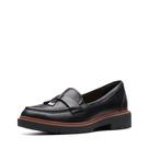 Sapatos Clarks Westlynn Bella Loafer femininos de couro preto 7,5 W