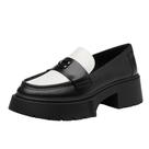 Sapatos Coach Leah Platform Loafer feminino preto/branco óptico 6,5