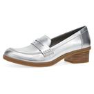 Sapatos Dansko Danica Heeled Loafer feminino impermeável prateado 42 Sapatos Dansko Danica Heeled Loafer feminino impermeável prateado 42