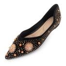 Sapatos de balé Flats ochisdf Dressy Rhinestone femininos de damasco