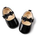 Sapatos de bebê Covvoliy Mary Jane Flats Floral Black 6-12 meses