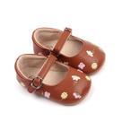 Sapatos de bebê Covvoliy Mary Jane Flats Floral Brown 6-12 meses