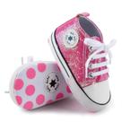 Sapatos de bebê Meckior Canvas com cadarço e sola macia para crianças