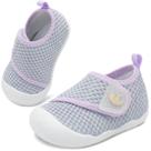 Sapatos de caminhada para bebê FEETCITY roxos, bico largo, slip-on
