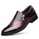 Sapatos De Couro Masculinos Para O Outono, Bico Fino, Antiderrapantes, Com Zíper, Confortáveis Para