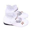 Sapatos De Couro PU Com Renda Para Meninas De 3 a 11 Anos, Laço Fofo Com Strass, Primavera E Outono