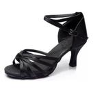 Sapatos de dança com salto de seda de cetim latino para mulheres Sapatos de dança com salto de seda de cetim latino para mulheres
