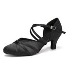 Sapatos de dança femininos VCIXXVCE Latin Ballroom Salsa Waltz Black