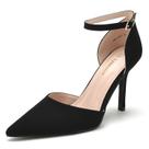 Sapatos de estilete femininos Heels Odisen, pretos, nobuck, bico fechado