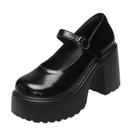 Sapatos De Festa Góticos Para Mulheres, Tamanho 42, Mary Jane Pretos plus Size Com Plataforma Chunky Sapatos De Festa Góticos Para Mulheres, Tamanho 42, Mary Jane Pretos plus Size Com Plataforma Chunky