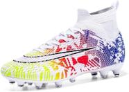 Sapatos de futebol para jovens, futebol juvenil, pontas longas, couro e borracha