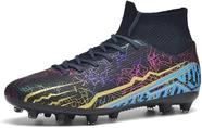 Sapatos de futebol para jovens, futebol juvenil, pontas longas, couro e borracha Sapatos de futebol para jovens, futebol juvenil, pontas longas, couro e borracha