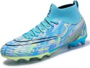 Sapatos de futebol para jovens, futebol juvenil, pontas longas, couro e borracha