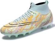 Sapatos de futebol para jovens, futebol juvenil, pontas longas, couro e borracha