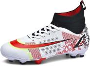 Sapatos de futebol para jovens, futebol juvenil, pontas longas, couro e borracha