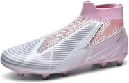 Sapatos de futebol para jovens, futebol juvenil, pontas longas, couro e borracha